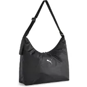 Puma sac à épaule Pop Slouchy Hobo Bag Black - Script AOP noir