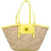Pinko Sacs à main 'Love Summer Basket Rafia + Vit' beige