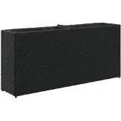 vidaXL Lit surélevé avec 2 compartiments Noir 90x20x40 cm Poly rotin