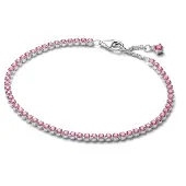 Pandora Bracelet Tennis Pandora Moments - Argent Sterling 925 Avec Cristaux Roses De Taille Ronde
