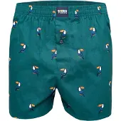 Happy Shorts Boxers pétrole / vert foncé / orange / blanc