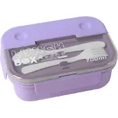 Cheffinger Récipient Alimentaire 700ml 3 Compartiments Avec Cuillère Et Fourchette Violet