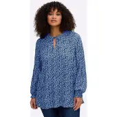 Sheego Chemisier bleu / blanc