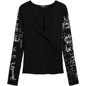 Desigual T-shirt noir / blanc