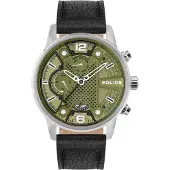 Police Montre - - PEWJF2203305 - Analogique - Cuir Noir - Homme Chic