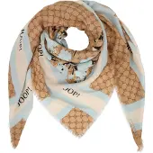 JOOP! Foulard 'Adalia' beige / bleu clair / noisette
