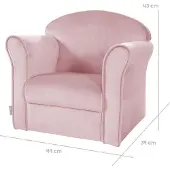 Roba Fauteuil Bébé En Velours Lil Sofa - Fauteuil Club Pour Enfant - Assise Confortable - Avec Accoudoirs - Rose