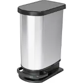 Rotho Poubelle à pédale Paso mono 50 litres argent