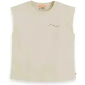 Scotch & Soda Side Panel Insert Sleeveless T-shirt Beige L Femme