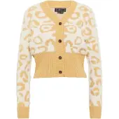 Faina Cardigan jaune / blanc cassé