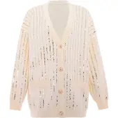 Faina Cardigan argent / blanc cassé