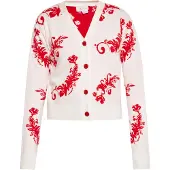 IZIA Cardigan rouge sang / blanc