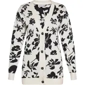 Usha Cardigan noir / blanc cassé