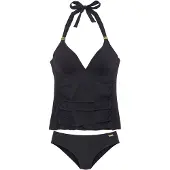 LASCANA Tankini or / noir