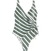 Next Maillot de bain modelant roseau / noir / blanc