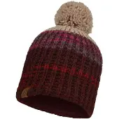 Buff Knitted Polar Beanie Beige,Rouge