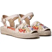 Toni pons Sandales femme GARBET Beige Multicolore Textile Broderie florale Taille : 42