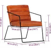 vidaXL Fauteuil Brun roux Cuir véritable
