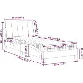 vidaXL Lit avec matelas "Hanko" vert foncé 90x190 cm velours