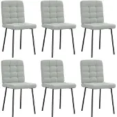 vidaXL Chaises de salle à manger 6 pcs. Gris clair velours