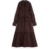 Scotch & Soda Lace Details Long Sleeve Long Dress Violet 36 Femme