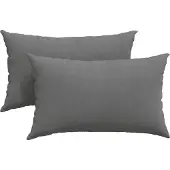 vidaXL Coussins de canapé 2 pcs Gris foncé 50 x 30 cm tissu