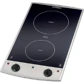 Rommelsbacher Plaque de cuisson encastrable Domino EBC 3075/E en vitrocéramique, 30 cm, 3 000 watts, acier inoxydable