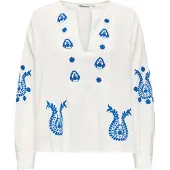 ONLY Chemisier 'ONLMOON' bleu foncé / blanc