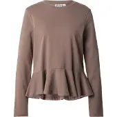 Pieces T-shirt 'PCDANILLA PEPLUM' marron