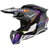 Airoh Twist 3 Hustle Casque De Cross Gris/Noir/Bleu L unisex
