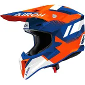 Airoh Wraaap Vision, casque de motocross ,Bleu/Orange Néon/Blanc ,S