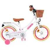 Volare : Vélo pour enfants, modèle "Excellent", pour filles, 14 pouces, couleur blanche