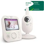 Philips AVENT Écoute-bébé avec caméra Premium - DEKRA Confidentialité et sécurité - Écran 3,5", zoom x4, vision nocturne, berceuses et thermomètre (SCD891/26)