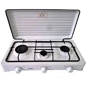 MPM Kn-03 Portable Gas Hob 3 Burners Argenté