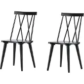 Ebuy24 Mariette chaise de salle à manger bois noir