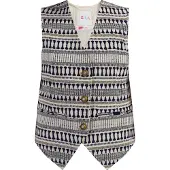 IZIA Gilet beige / bleu foncé