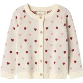 Name it Cardigan 'NMFSaran' nude / rouge foncé / blanc naturel