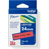 Brother TZe-451 - (24 mm x 24 mm) - Noir sur rouge - Ruban