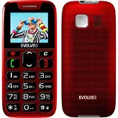 Evolveo EasyPhone, téléphone portable pour seniors avec support de charge, rouge