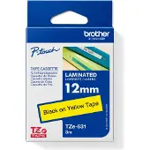 Brother TZe-631 - (12 mm) - Noir sur jaune - Ruban