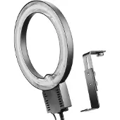 Mantona Lampe circulaire + support de caméra (Éclairage annulaire), Lumière continue, Noir, Blanc