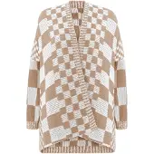 Imily Bela Cardigan beige foncé / blanc