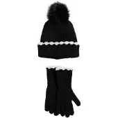 Love & roses Bonnet noir / blanc