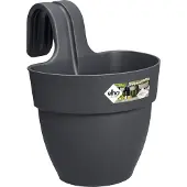 Elho Pot de Plante Circulaire Moderne Anthracite Elho Vibia - 24 x 20,5 x 26,5 cm