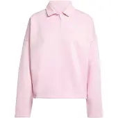 Adidas Sweat de sport 'ESSENTIALS LINEAR FLEECE POLO' rose / blanc
