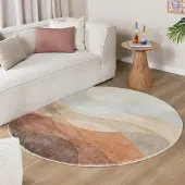 FRAAI Tapis rond moderne | Field Terra Rouge | Ø 120cm | Terracotta | Rond | Tapis
