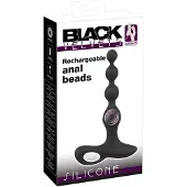 Black Velvets - plug anal vibrant à perles - silicone noir