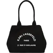 Karl Lagerfeld Sac cabas convertible , en coton noir
