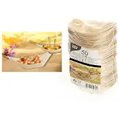 Papstar 50 BARQUETTES AMUSE-BOUCHES BOIS 14X8CM NATUREL