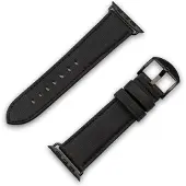 JT BERLIN Apple Watch 42/44/45/49mm - Wannsee noir (42 mm, 44 mm, 45 mm, 49 mm, Acier inoxydable, Cuir véritable, TPU), Sangles de montre, Noir